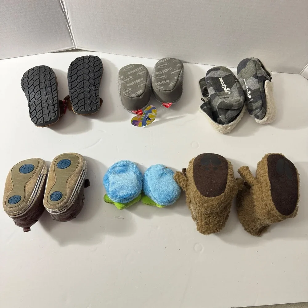 Baby Toddler Shoes Slippers Sandals Bundle Lot‎ 6 Pairs Various Brands Sizes